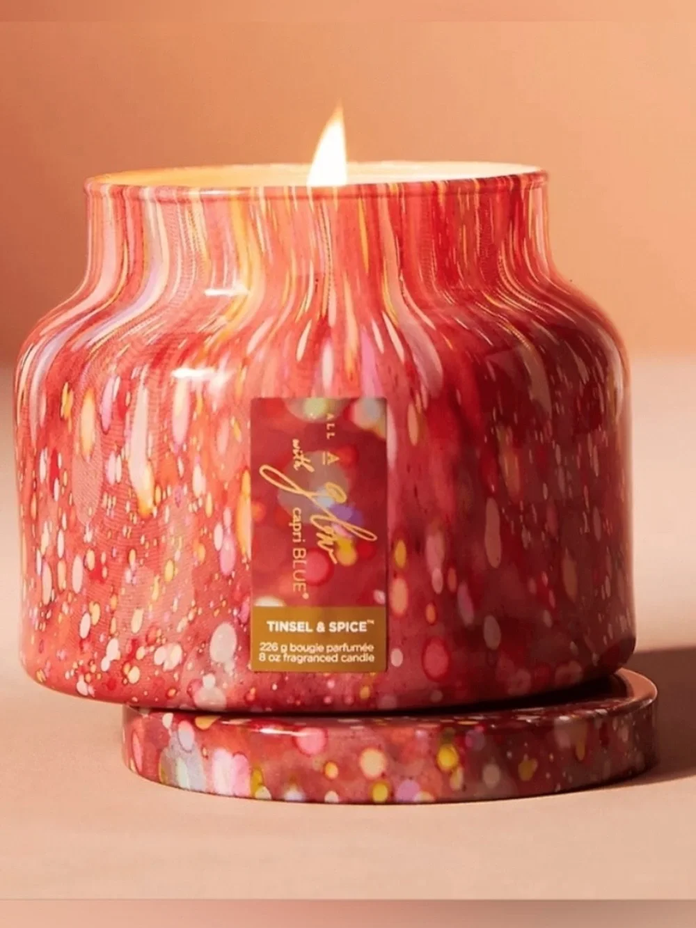 NWT Capri Blue Tinsel & Spice All A Glow 8 oz Candle Anthropologie